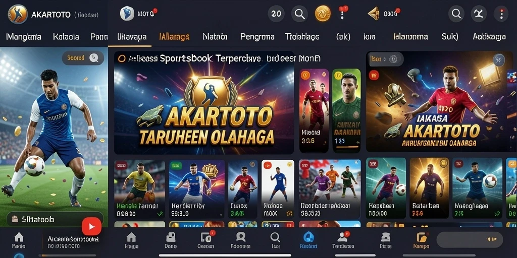 Tampilan menarik dari aplikasi taruhan olahraga AKARTOTO.