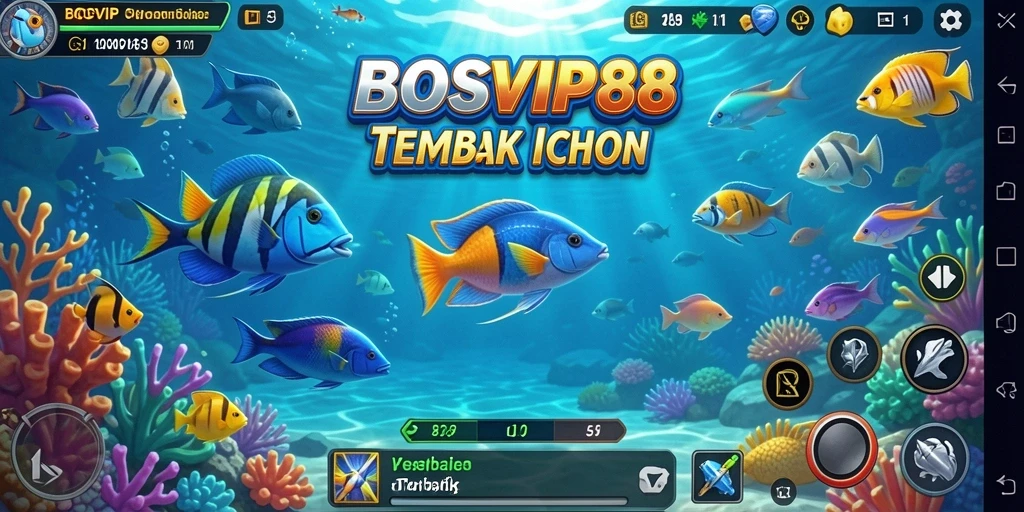 Tampilan gameplay menembak ikan yang seru dan menantang.