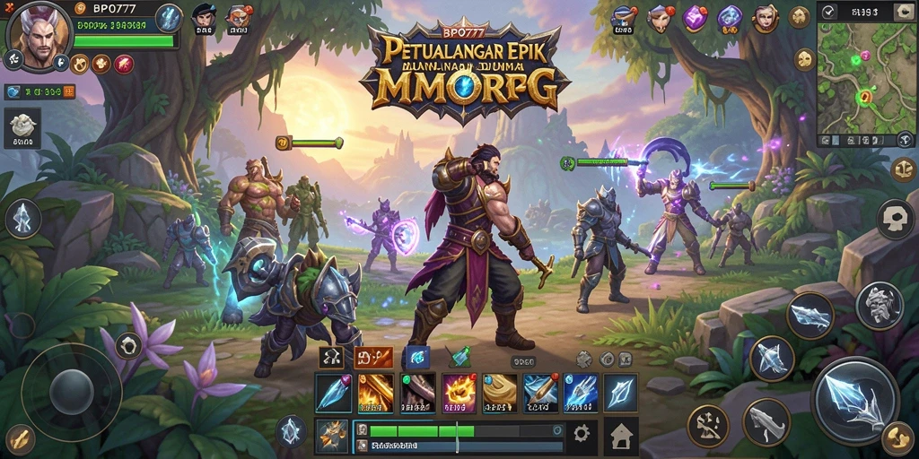 Screenshots dari gameplay seru BPO777 dalam dunia MMORPG.