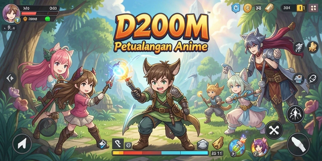 Gameplay seru D200M dengan karakter Anime yang beragam.