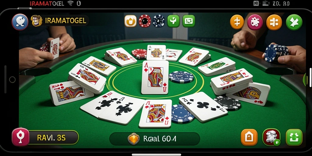 Tampilan menarik dan seru dari gameplay Gaple di IRAMATOGEL.