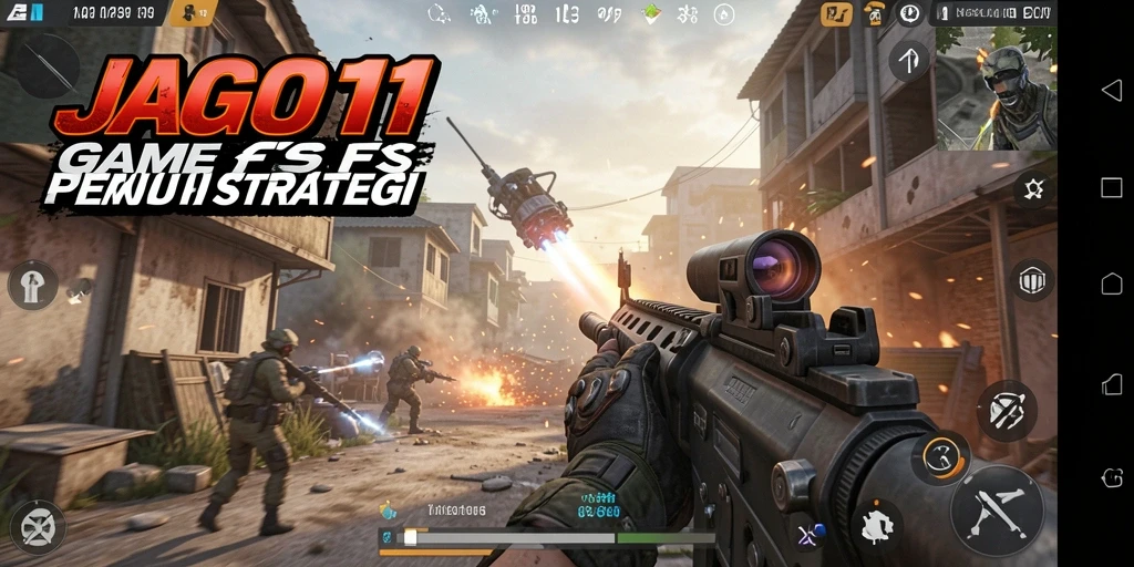 Tangkapan layar gameplay JAGO11 yang menampilkan pertempuran FPS seru.