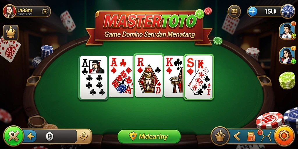 Tampilan gameplay menarik dari MASTERTOTO dengan suasana domino yang seru.