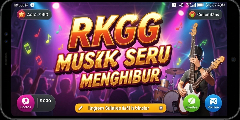 Layar gameplay RKGG menampilkan pengalaman bermain musik yang seru.